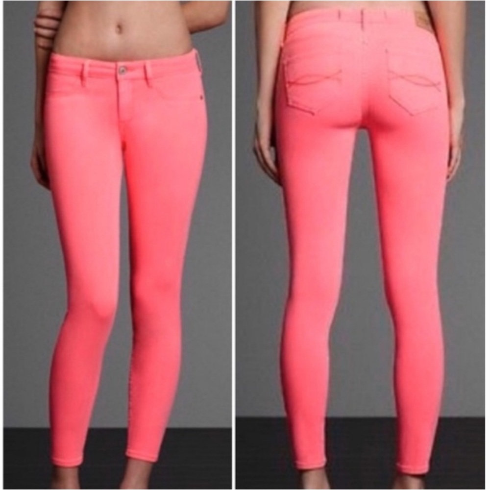 NWOT Abercrombie and Fitch neon skinny jeans